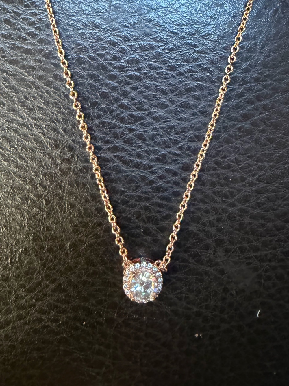 RARE!  Rose Gold Solitaire Necklace by Park Lane